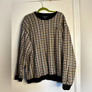 VTG 90’s Glen gate Windbreaker Lined Golf Pullover. Beige/cream/black Paid. XL.